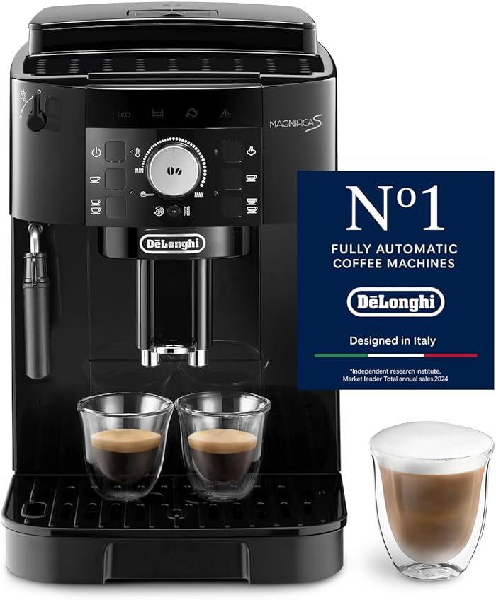 De’Longhi Magnifica S - Perfetto Kaffeevollautomat mit klassischem Milchaufschäumer, Espresso- und Cappuccino Kaffeemaschine